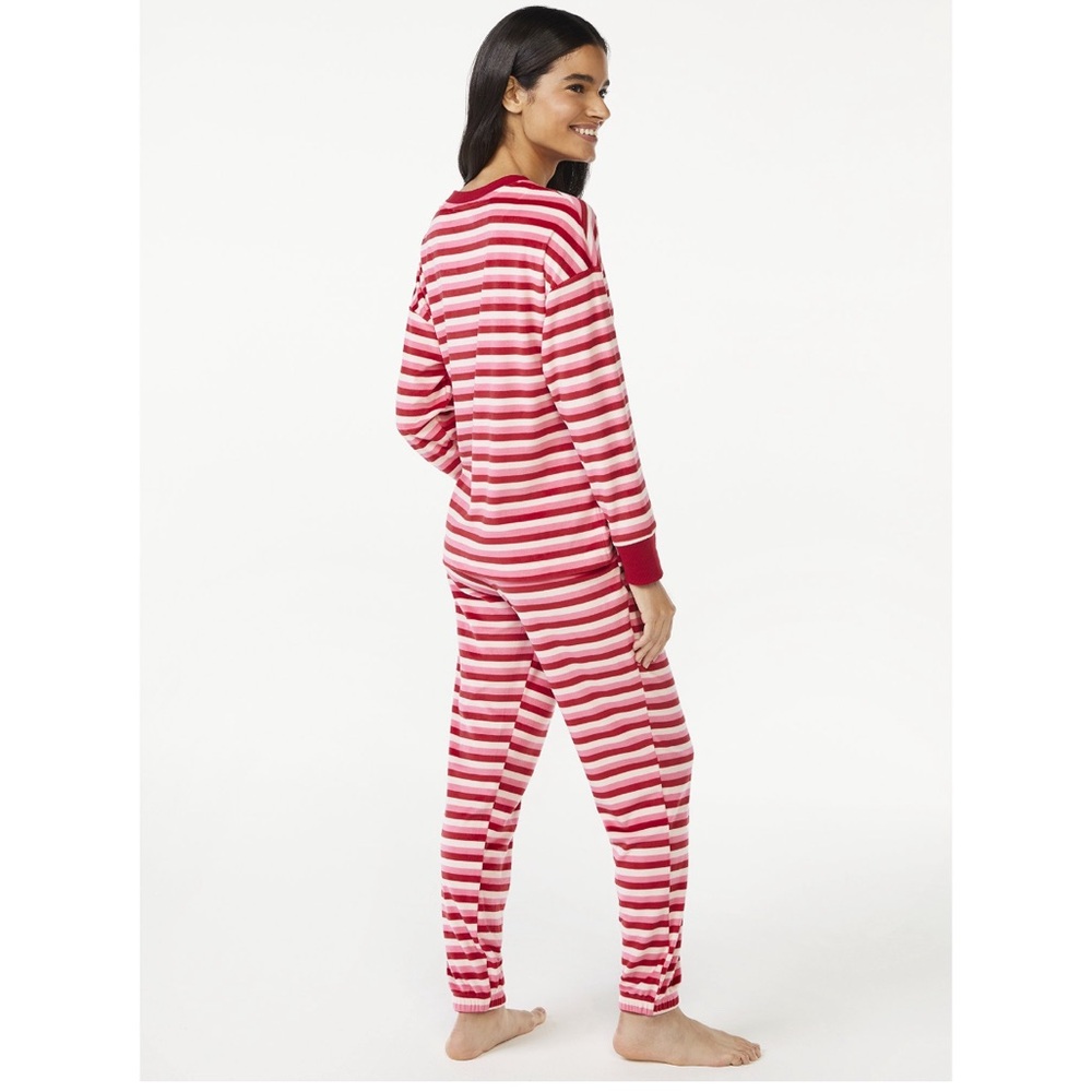 Women's Velour Pajama Sleep Set with Eye Mask, 3-Piece,